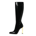 VITELLO MARILYN AUTEUIL 105 KNEE HIGH ZIP BOOTS BLACK