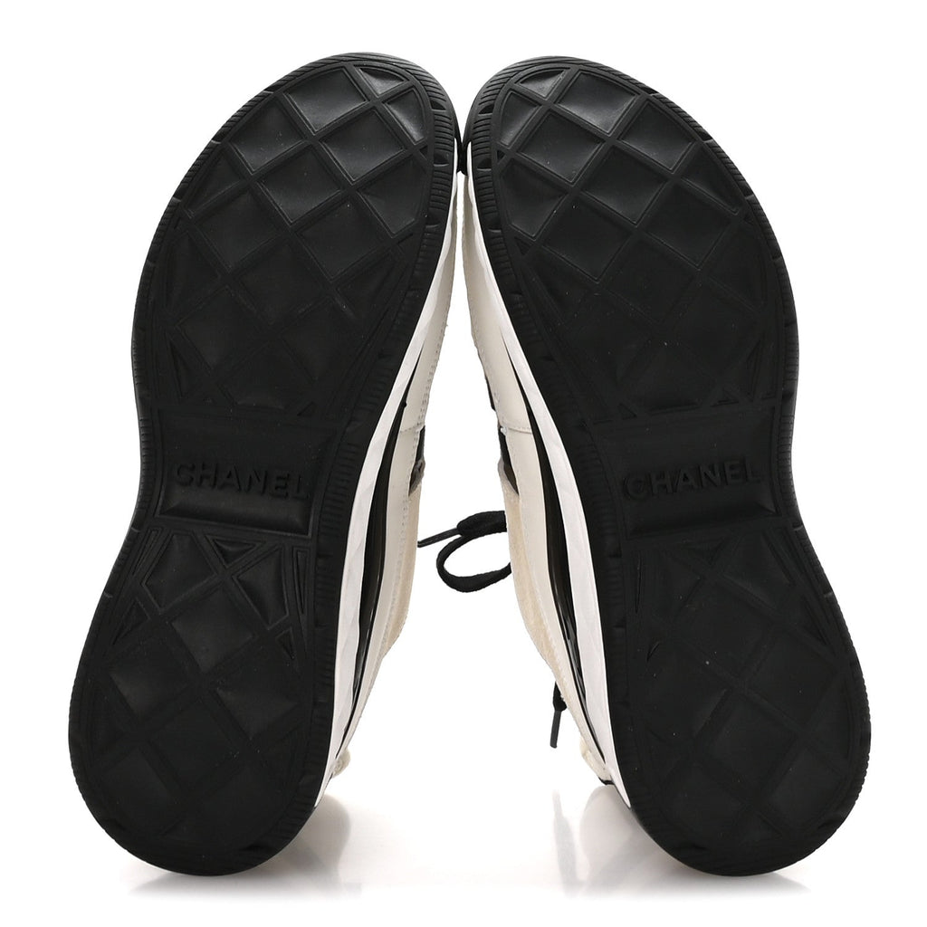 FABRIC CALFSKIN SUEDE CC SNEAKERS IVORY BLACK