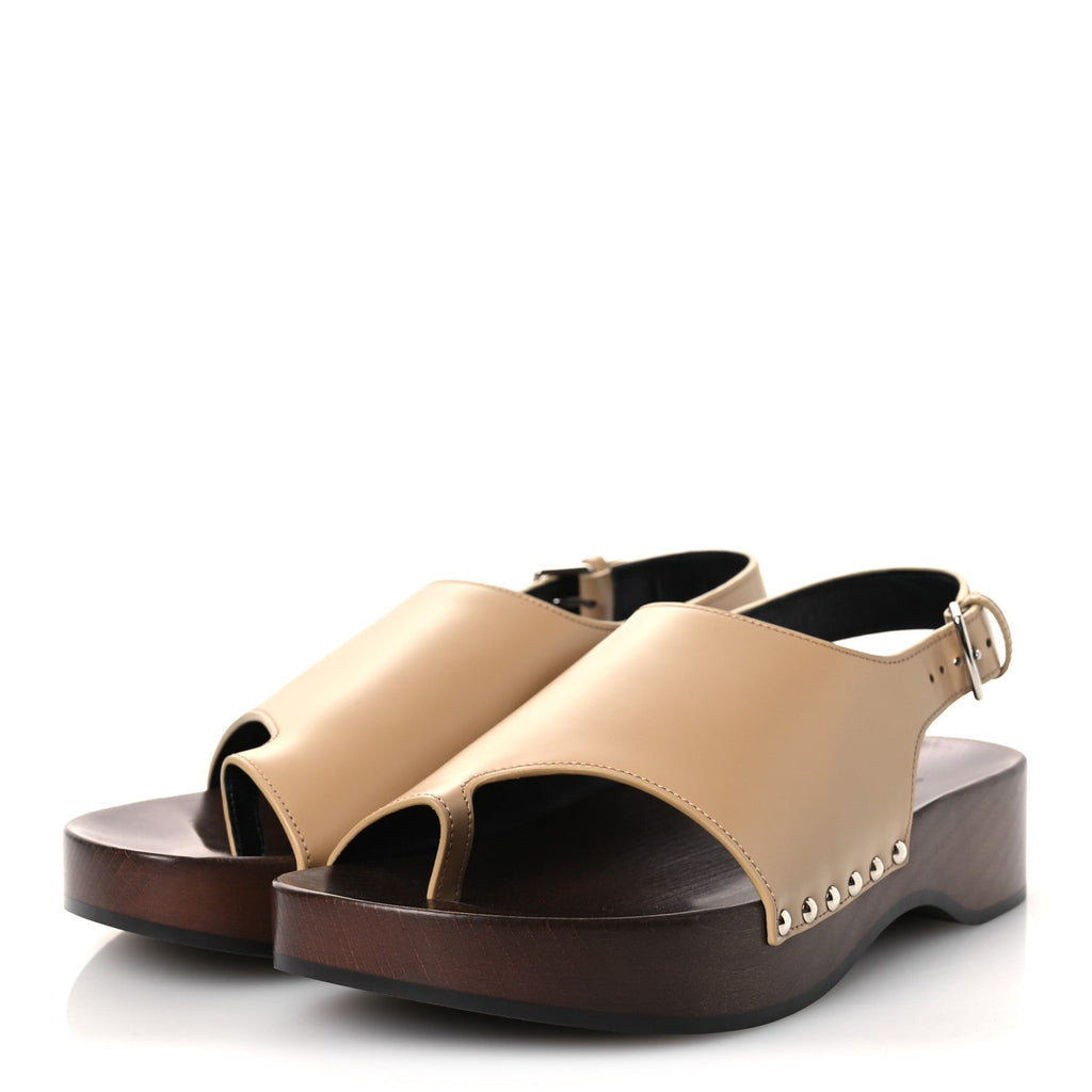 GLAZED CALFSKIN WOMENS KLAY CLOG BEIGE NATUREL