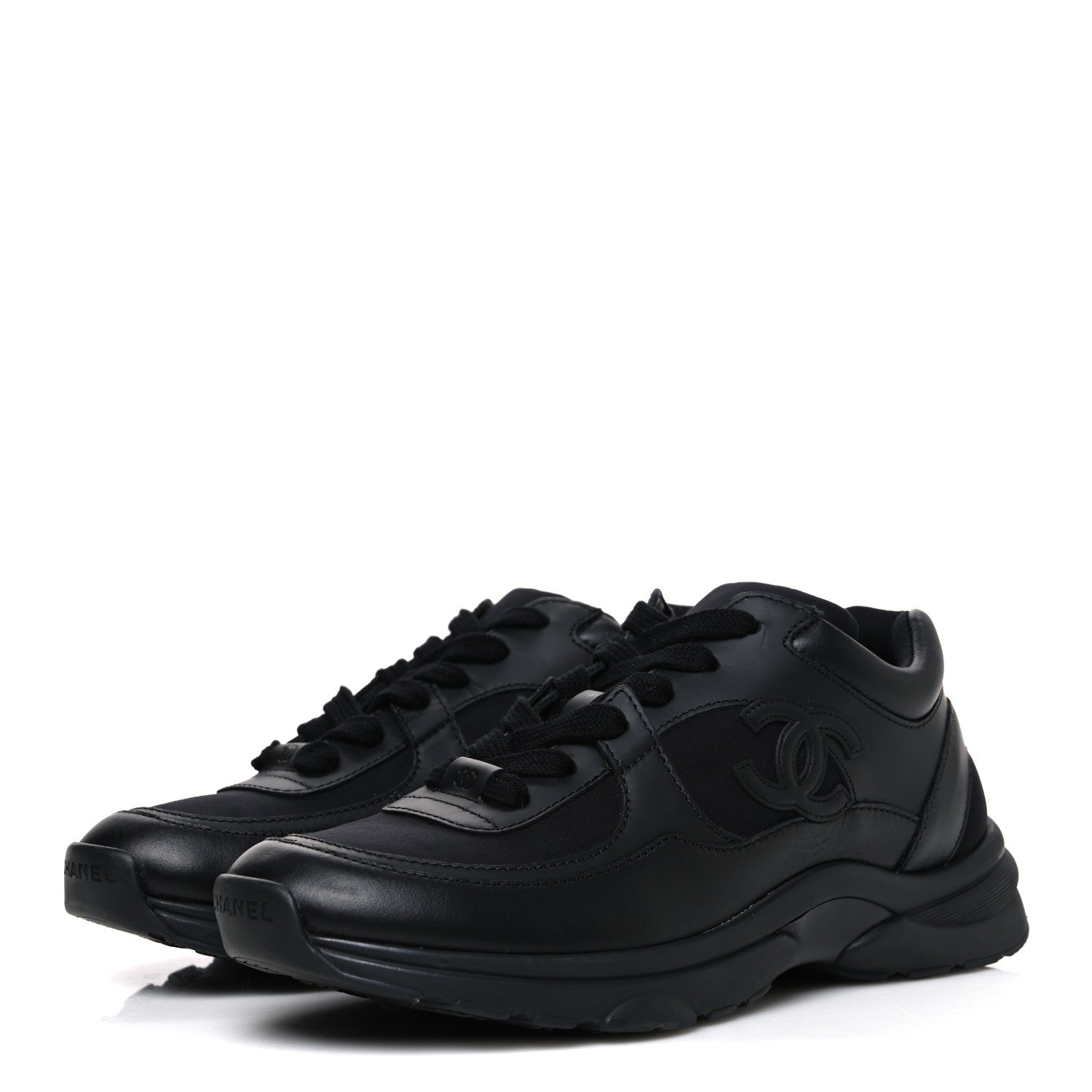 LAMBSKIN FABRIC CC SNEAKERS BLACK