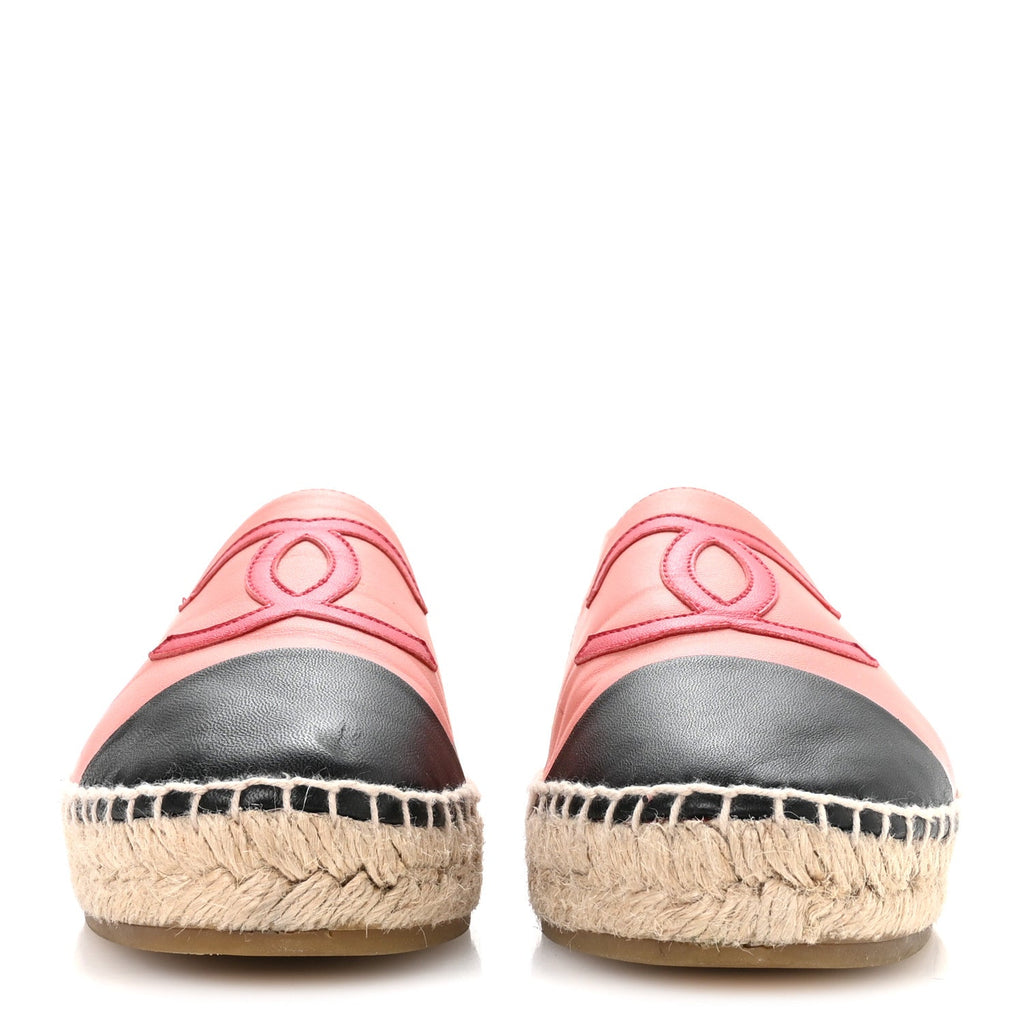 LAMBSKIN CC ESPADRILLES PINK RED BLACK