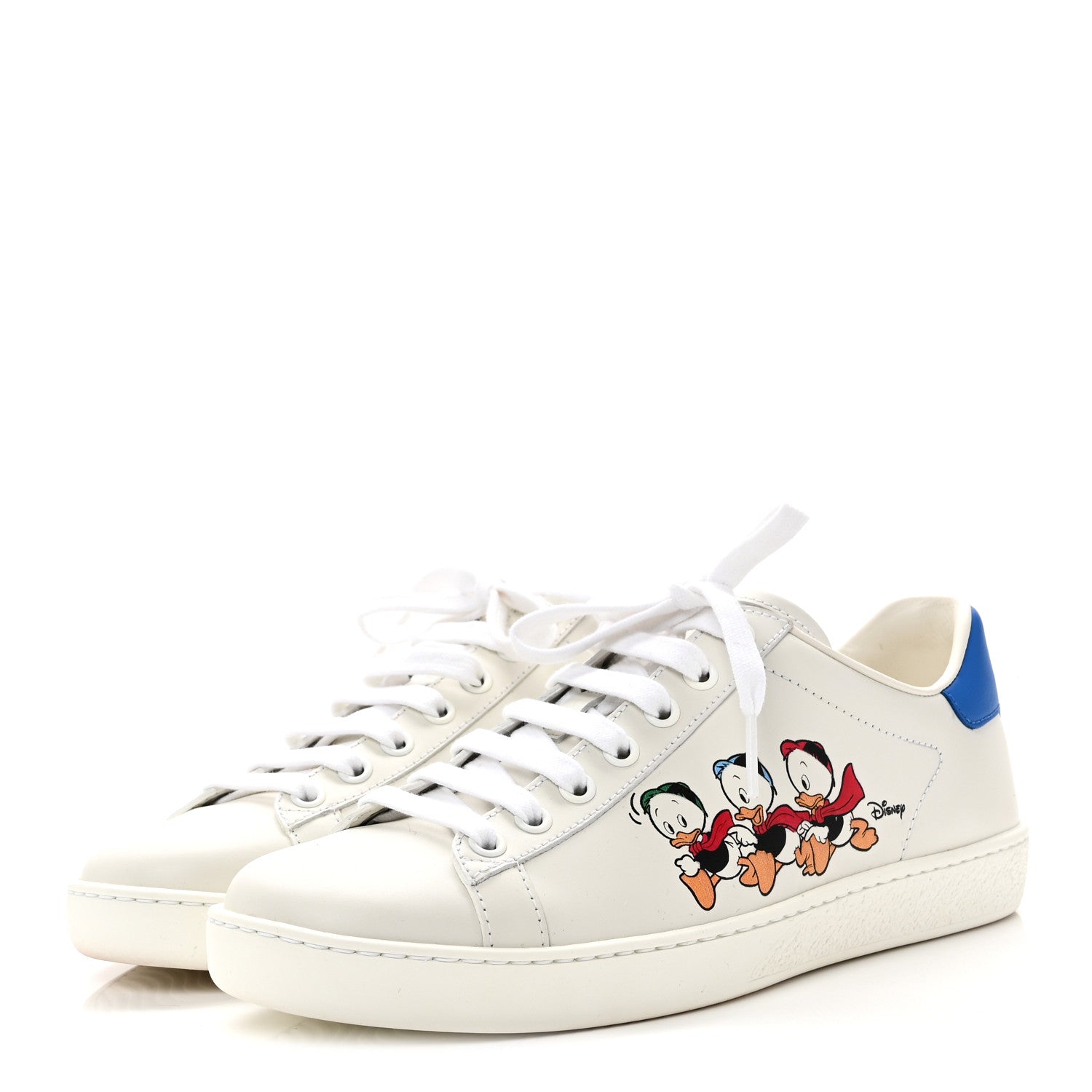 X DISNEY CALFSKIN MIRO SOFT DONALD DUCK WOMENS ACE SNEAKERS WHITE BRIGHT SPLASH