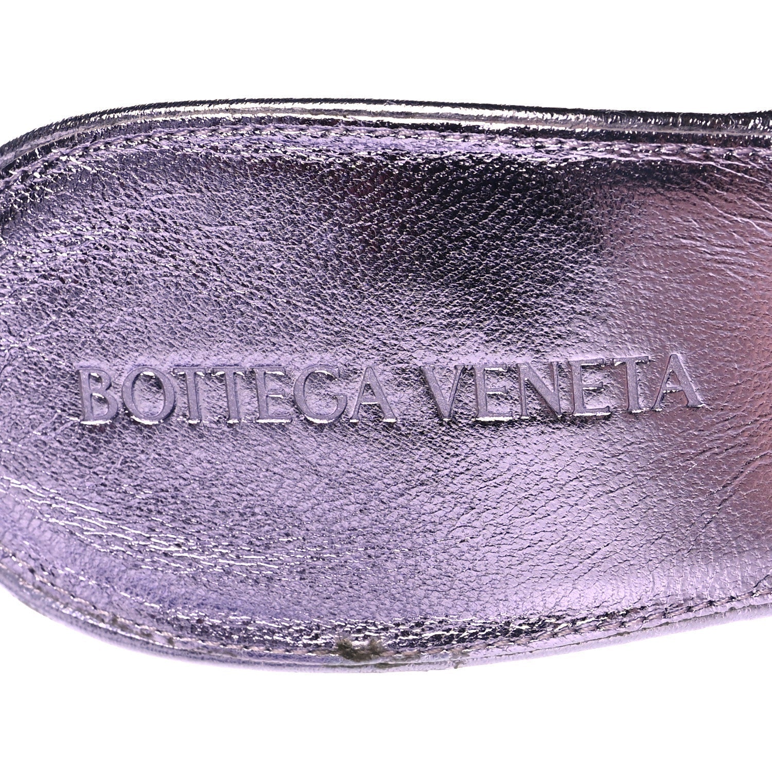 METALLIC NAPPA MAXI INTRECCIATO LIDO 90MM MULE SANDALS CHROME PURPLE