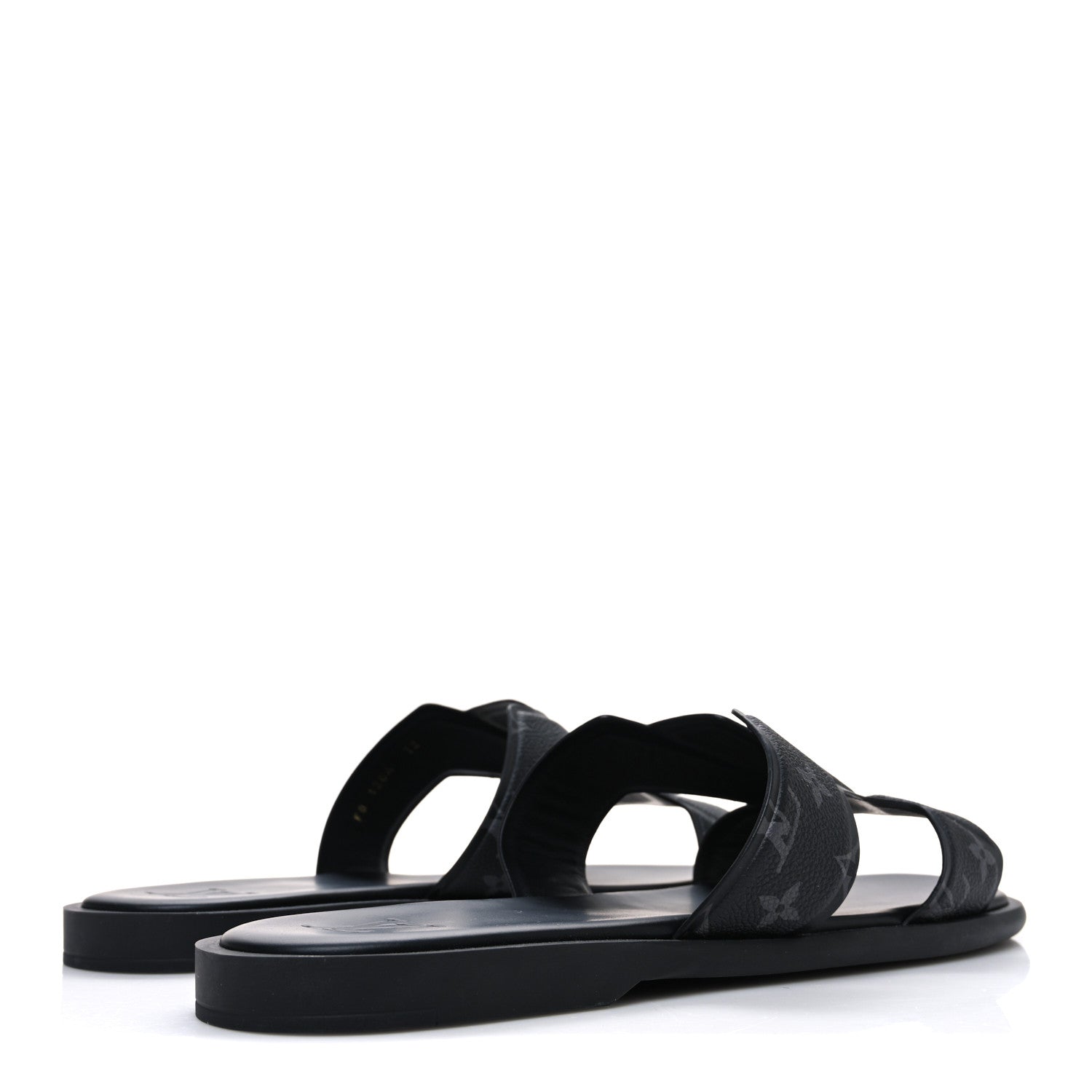MONOGRAM ECLIPSE CALFSKIN MENS LV OASIS MULES BLACK