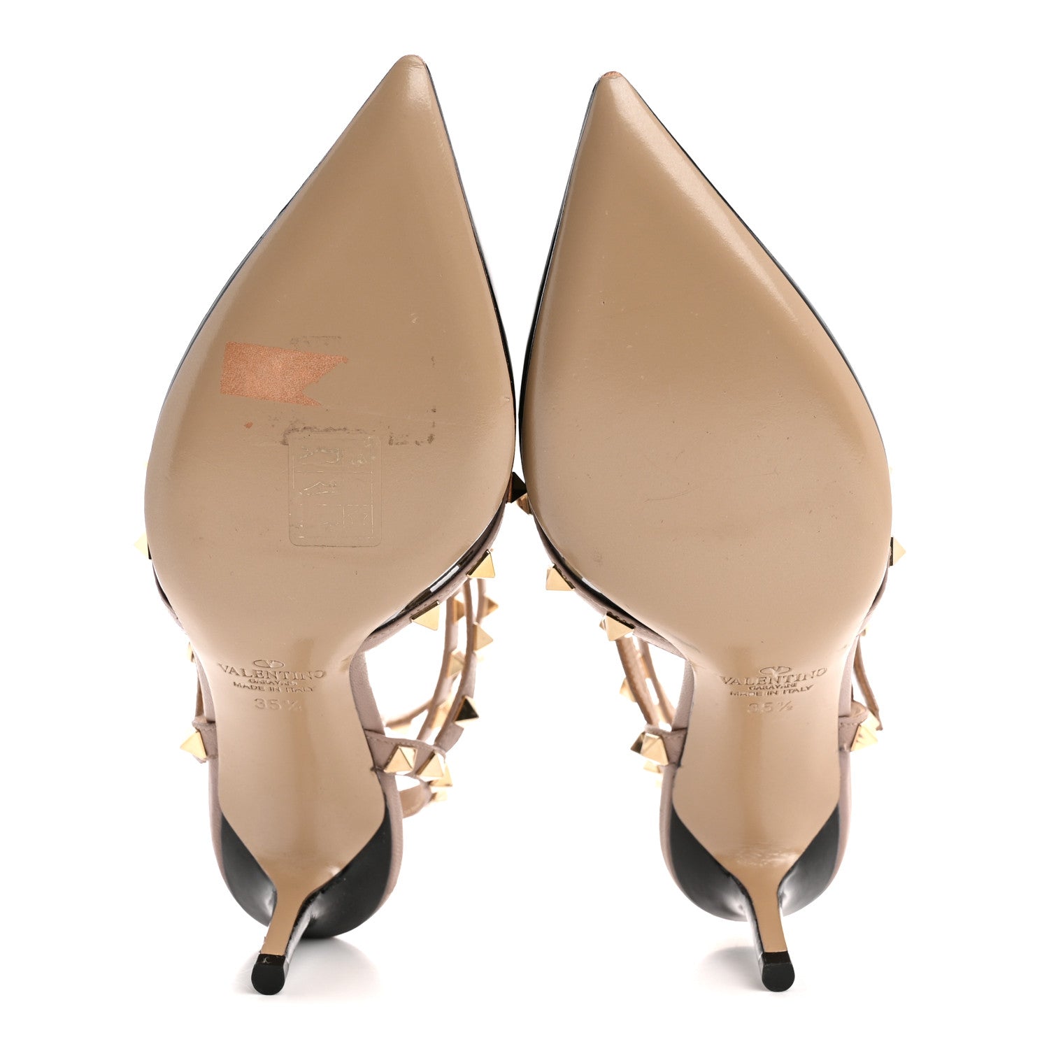 PATENT NAPPA ROCKSTUD ANKLE STRAP 65MM PUMPS BLACK POUDRE
