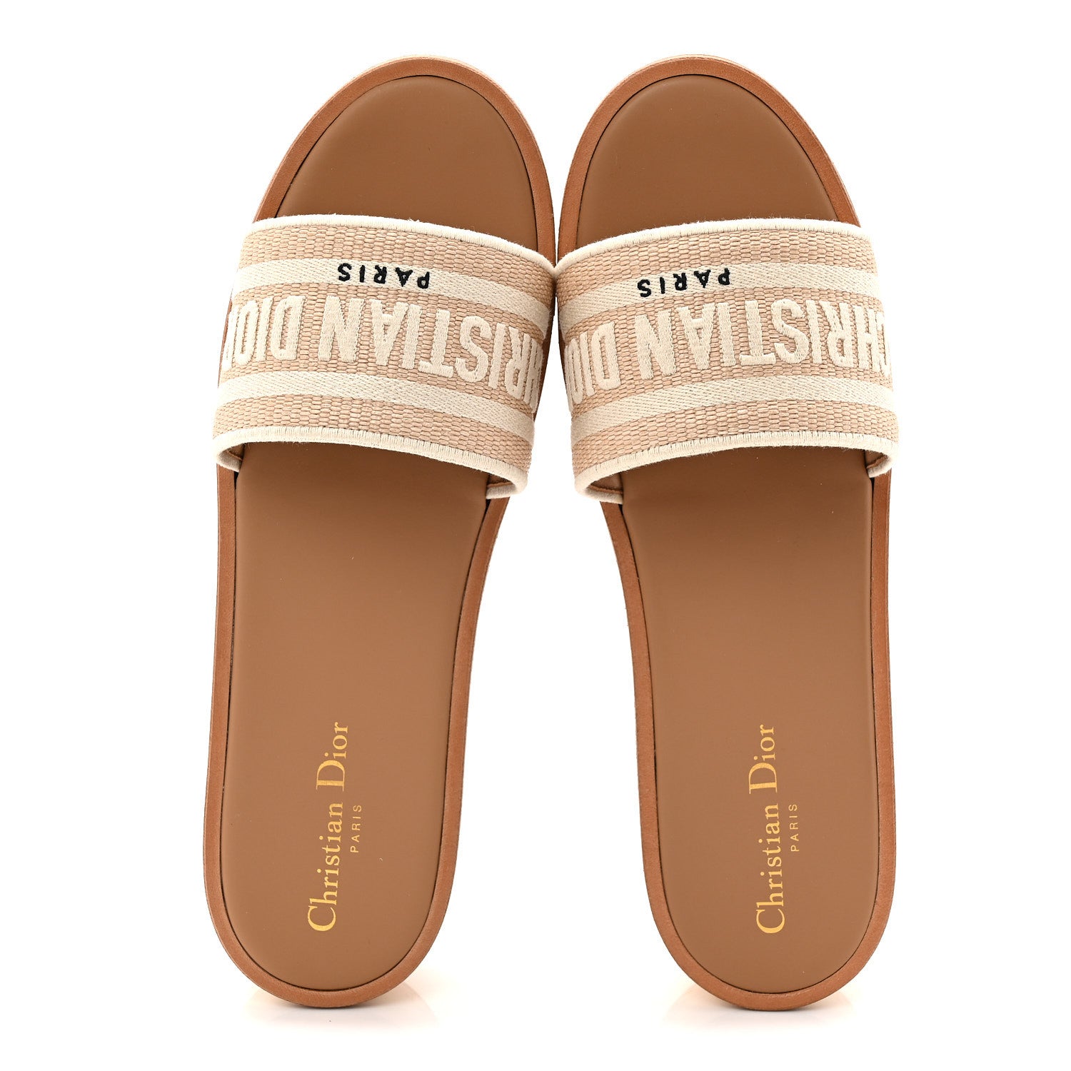 RAFFIA DIORIVIERA EMBROIDERED DWAY PLATFORM SLIDE SANDALS OFF WHITE