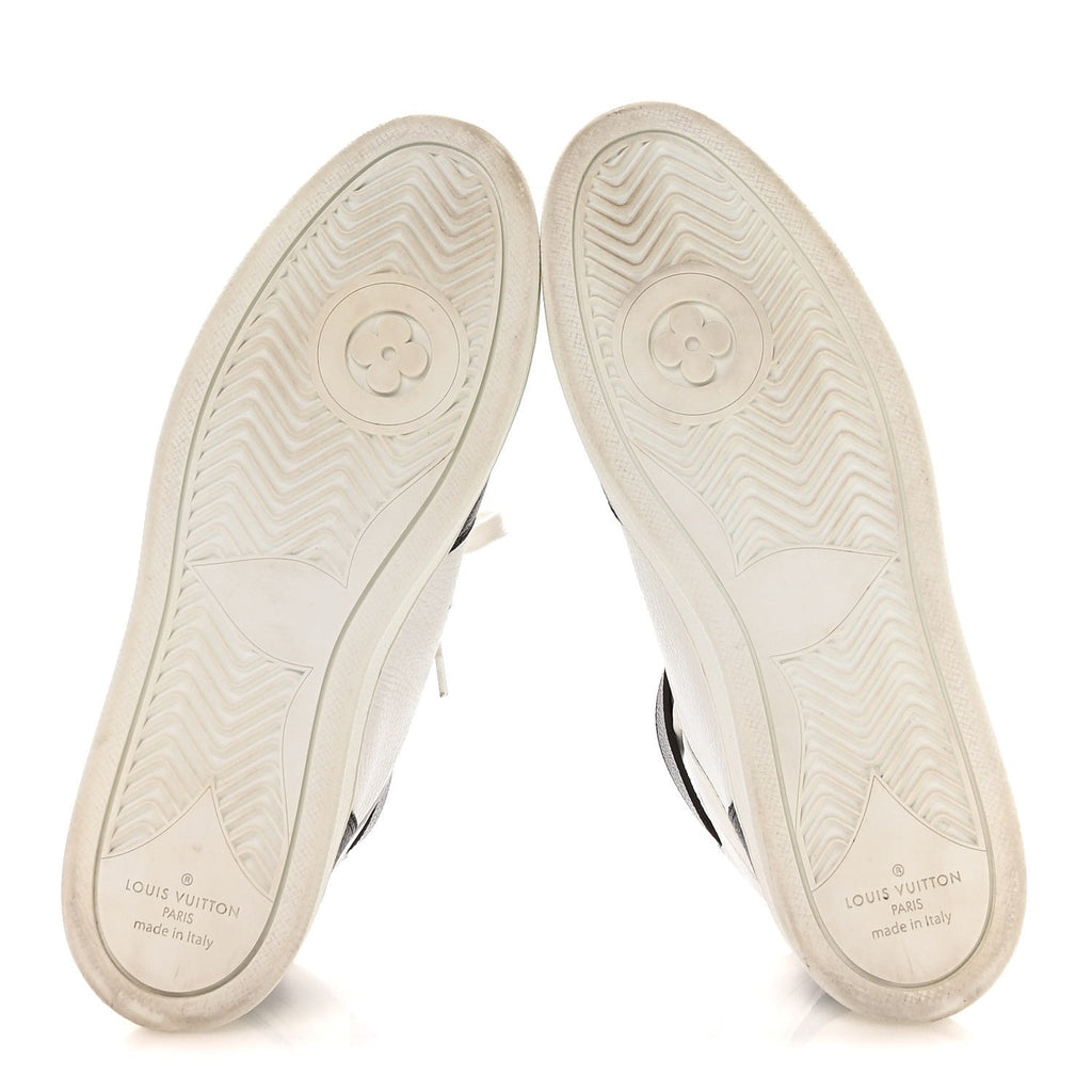 GRAINED CALFSKIN MONOGRAM BOOMBOX SNEAKER BOOTS WHITE