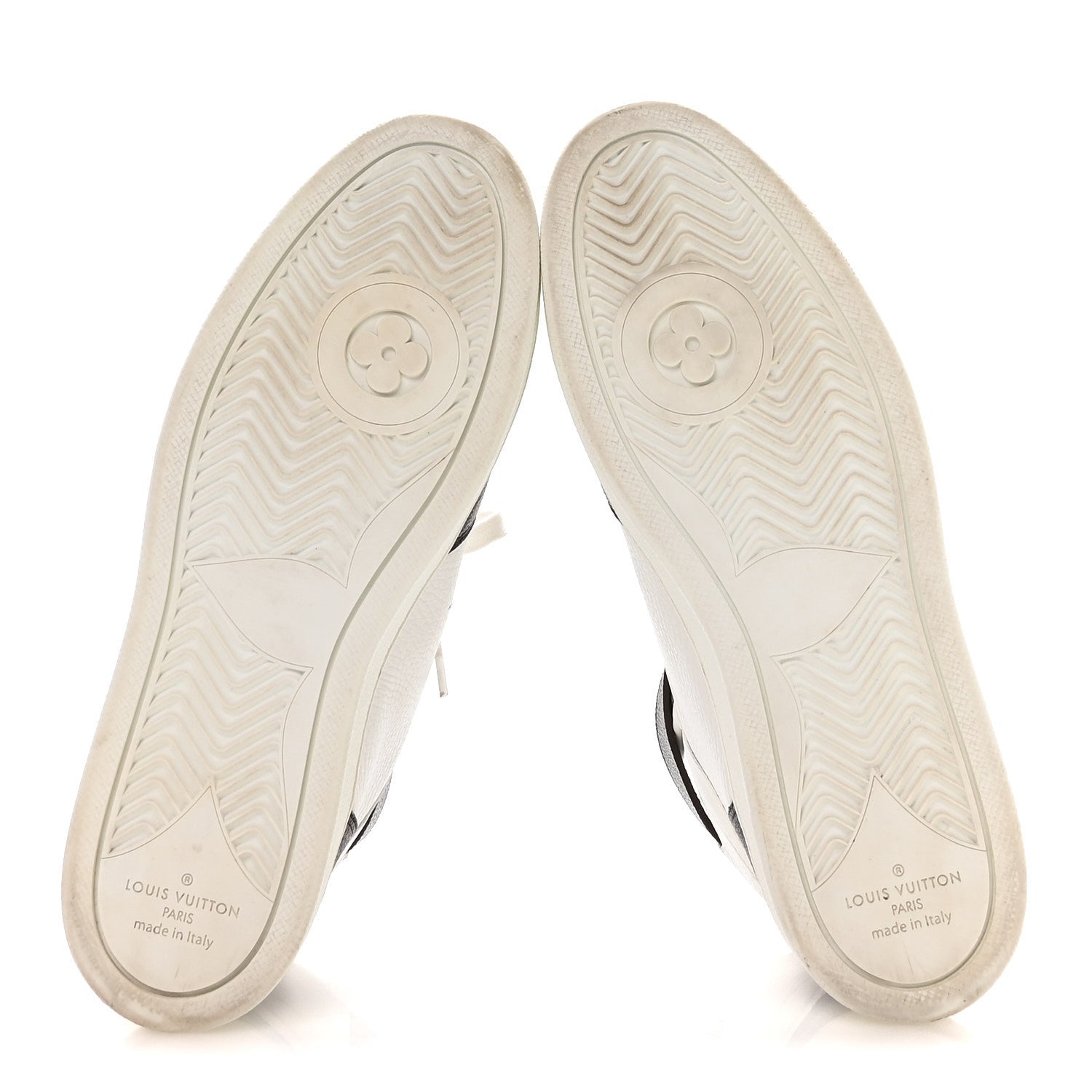 GRAINED CALFSKIN MONOGRAM BOOMBOX SNEAKER BOOTS WHITE