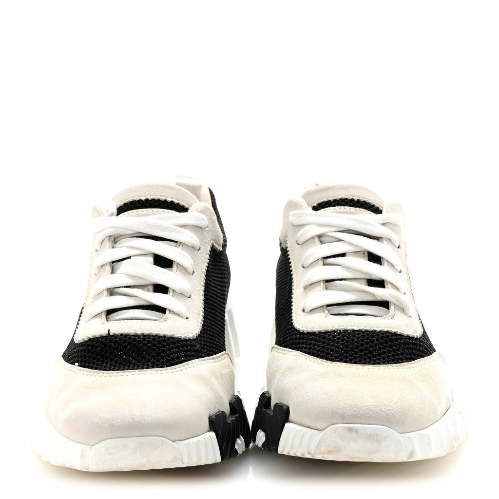 AIR MESH SUEDE GOATSKIN BOUNCING SNEAKERS BLACK ORANGE