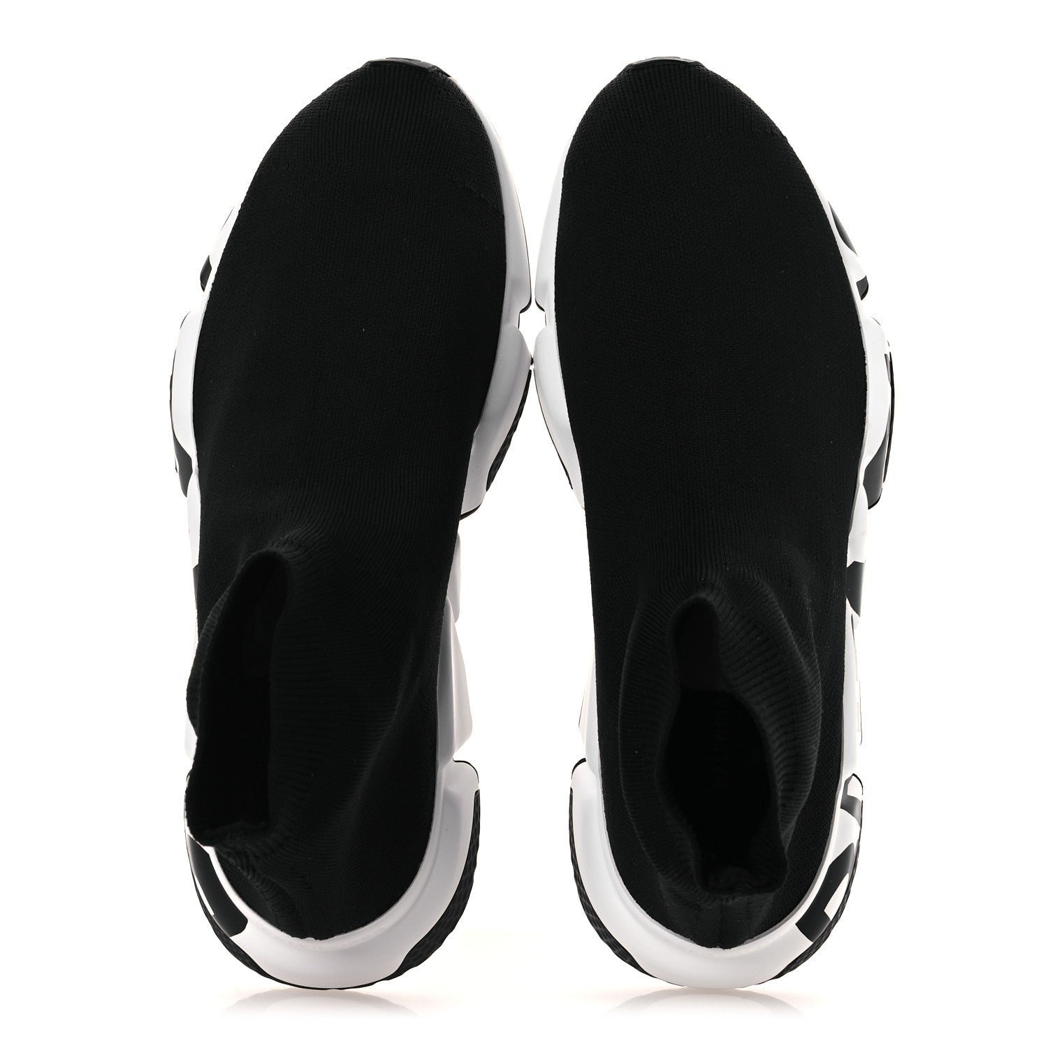 NEOPRENE KNIT WOMENS SPEED GRAFFITI SNEAKERS BLACK WHITE