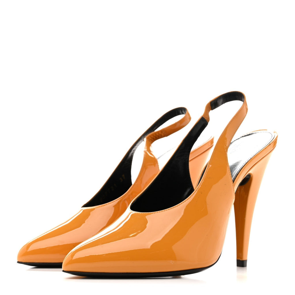 PATENT VENUS 110 SLINGBACK PUMPS YELLOW