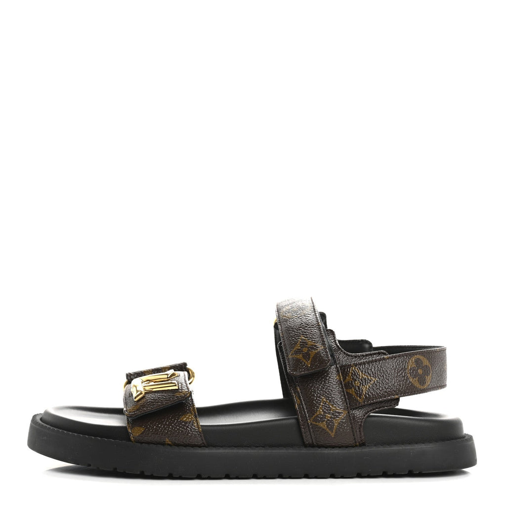 MONOGRAM LV SUNSET COMFORT FLAT SANDALS CACAO BROWN