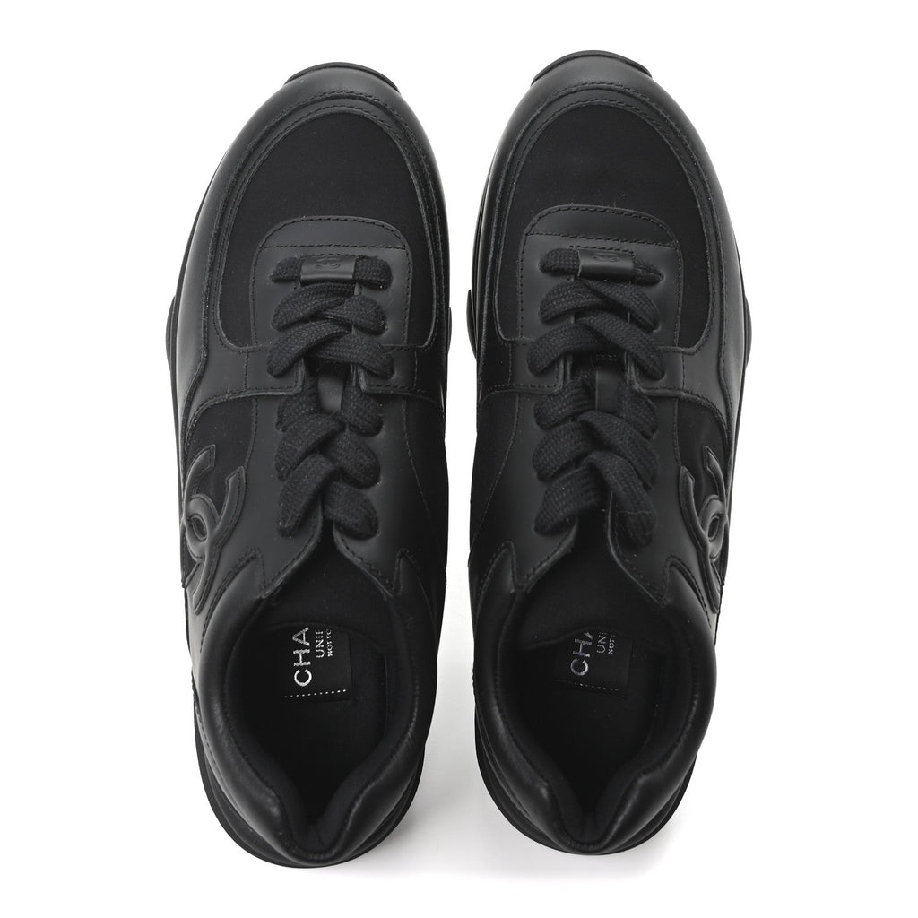 LAMBSKIN FABRIC CC UNIFORM SNEAKERS BLACK