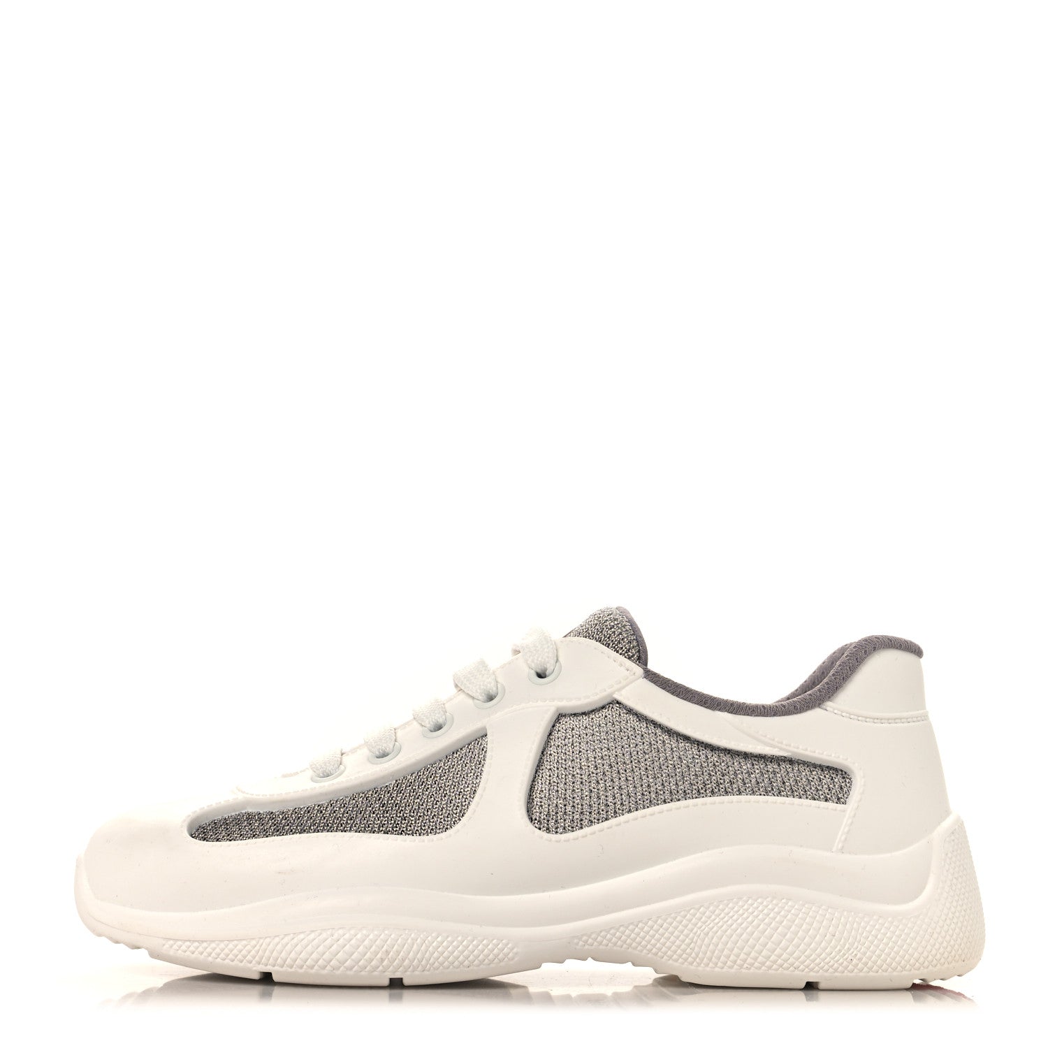 SOFT RUBBER MESH WOMENS AMERICA'S CUP SNEAKERS WHITE ARGENTO