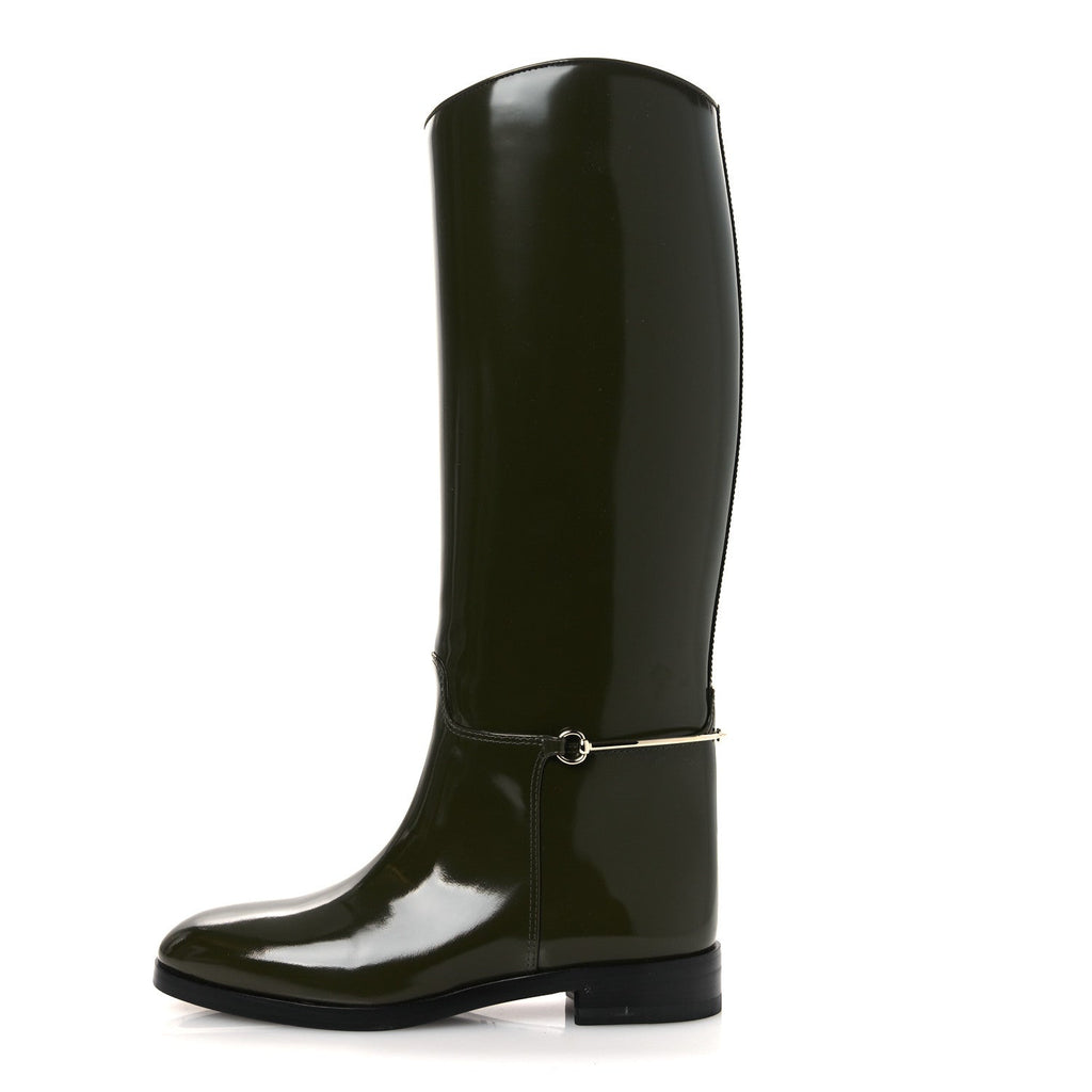 BRUSHED CALFSKIN MICHELANGELO SLIM HORSEBIT RIDING BOOTS LUSCIOUS GREEN