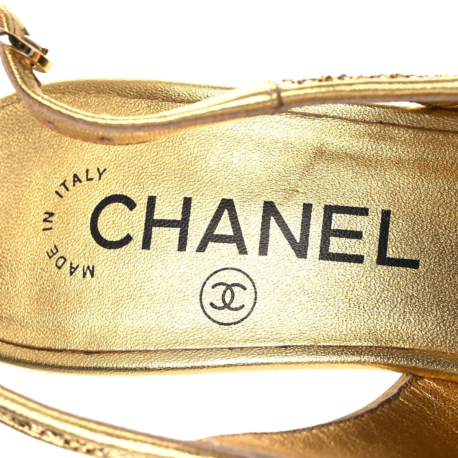 GLITTER GROSGRAIN CAP TOE CC SLINGBACK PUMPS GOLD BLACK
