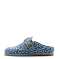 FENDI FEEL FF BUCKLED MULE IN BLUE DENIM JACQUARD
