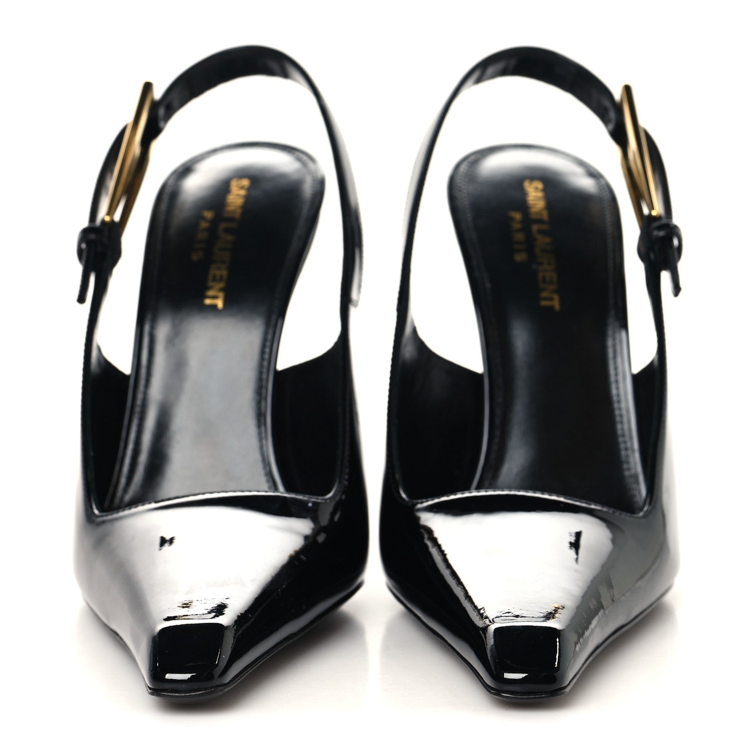 GLAZED CALFSKIN LEE SLINGBACK PUMPS BLACK