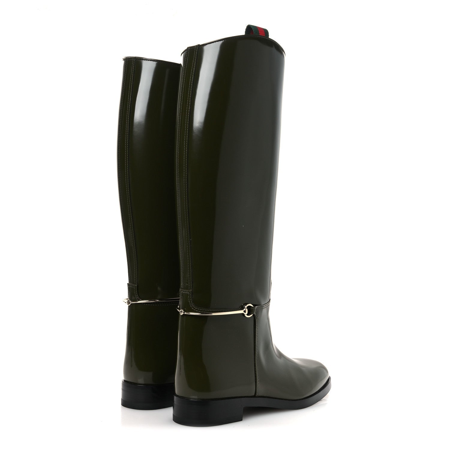 BRUSHED CALFSKIN MICHELANGELO SLIM HORSEBIT RIDING BOOTS LUSCIOUS GREEN