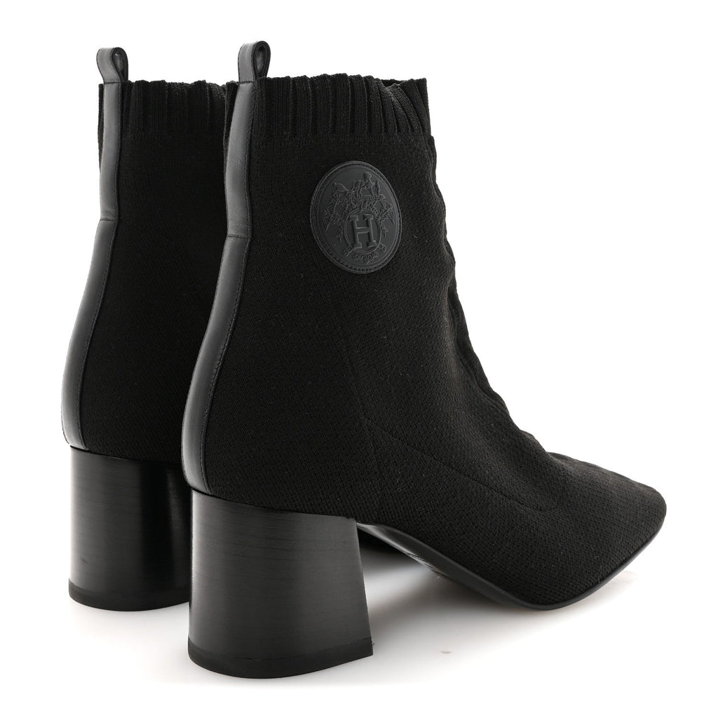 KNIT CALFSKIN VOLVER 60 ANKLE BOOTS BLACK