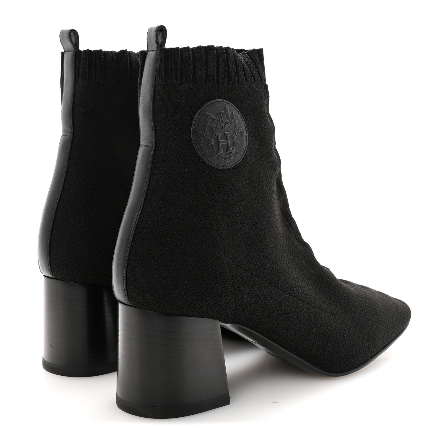 KNIT CALFSKIN VOLVER 60 ANKLE BOOTS BLACK