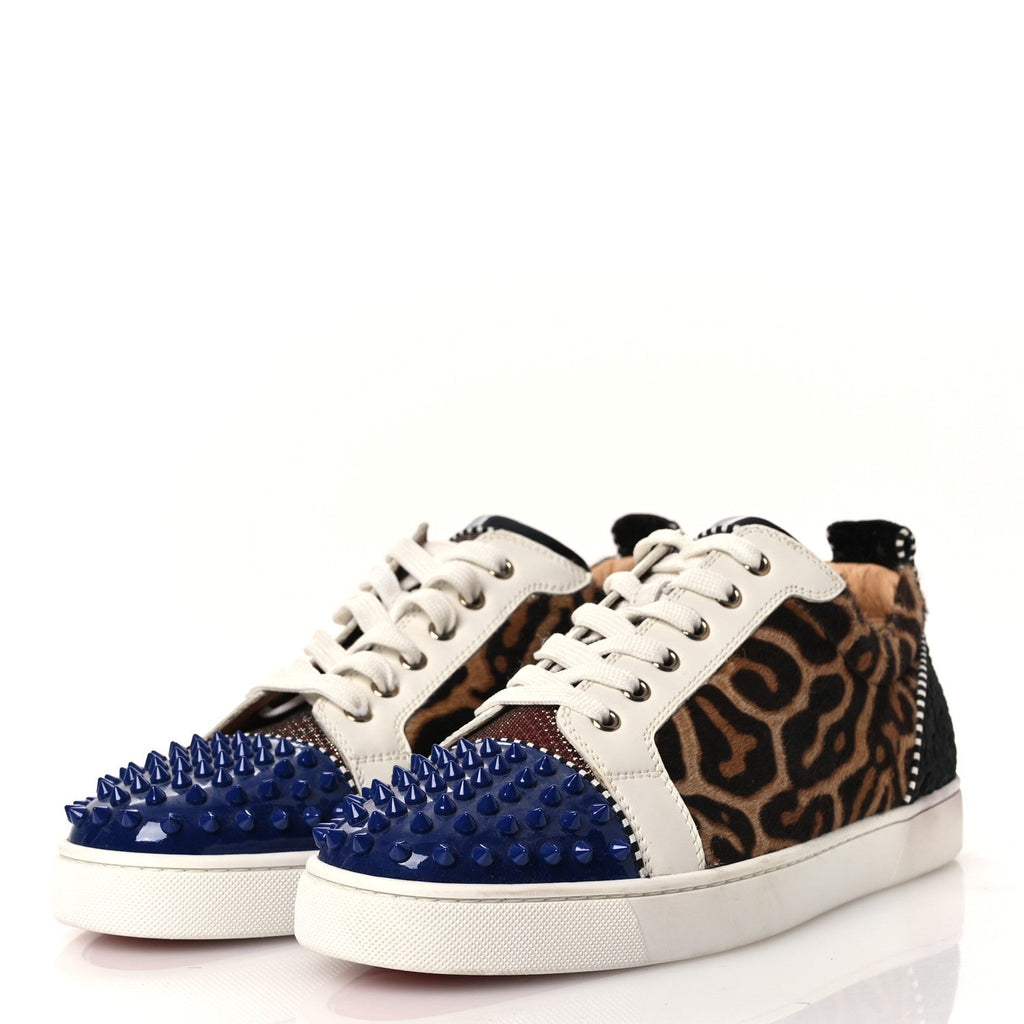 CALFSKIN PATENT SPIKES MENS LOUBIKICK FLAT SNEAKERS MULTI