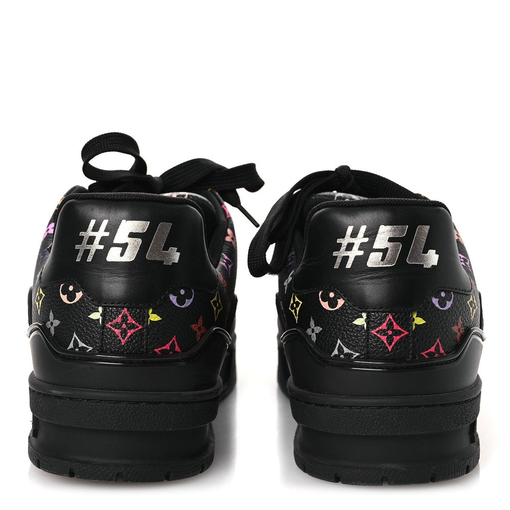 LV X TM CALFSKIN MONOGRAM MULTICOLOR WOMENS LV TRAINER SNEAKERS BLACK