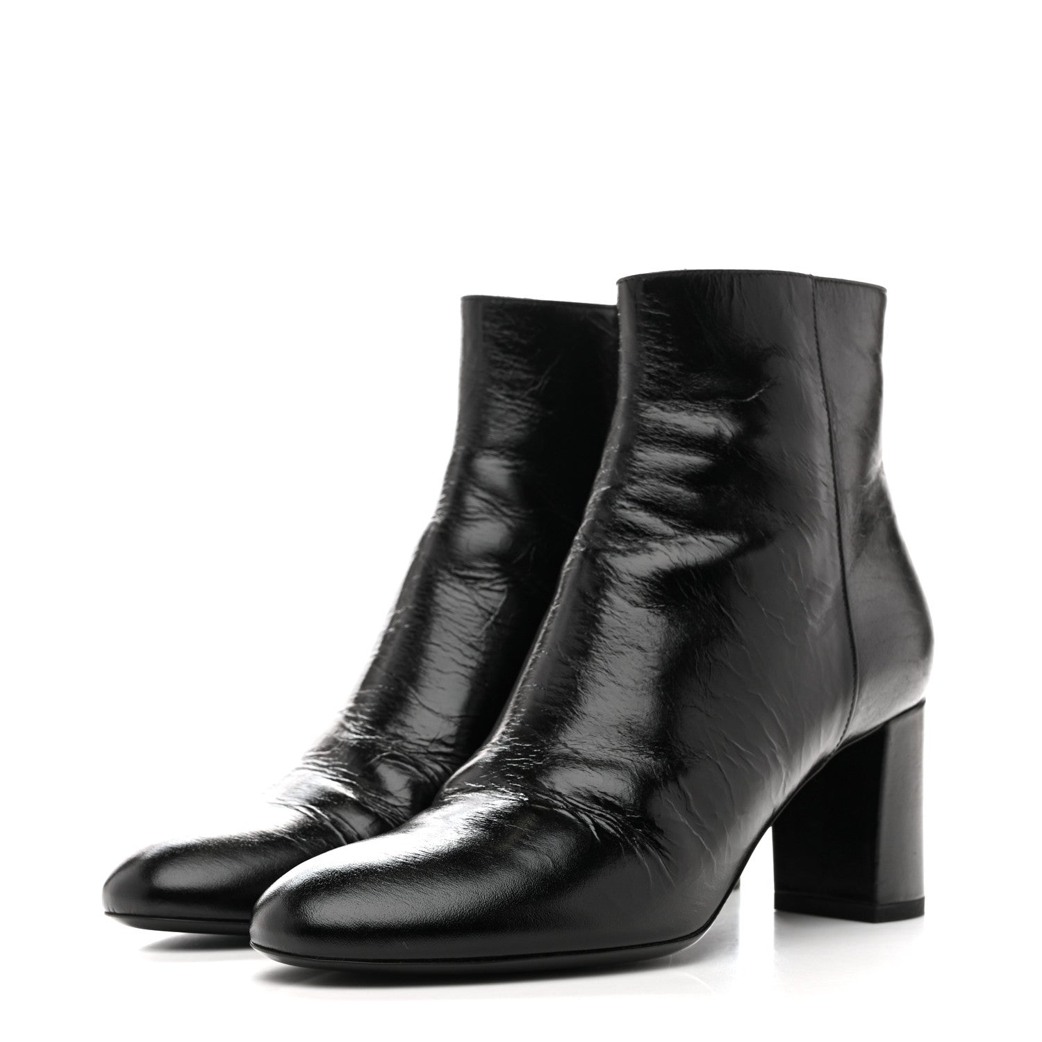 CALFSKIN LOULOU 70 UNIFORM ANKLE BOOTS BLACK