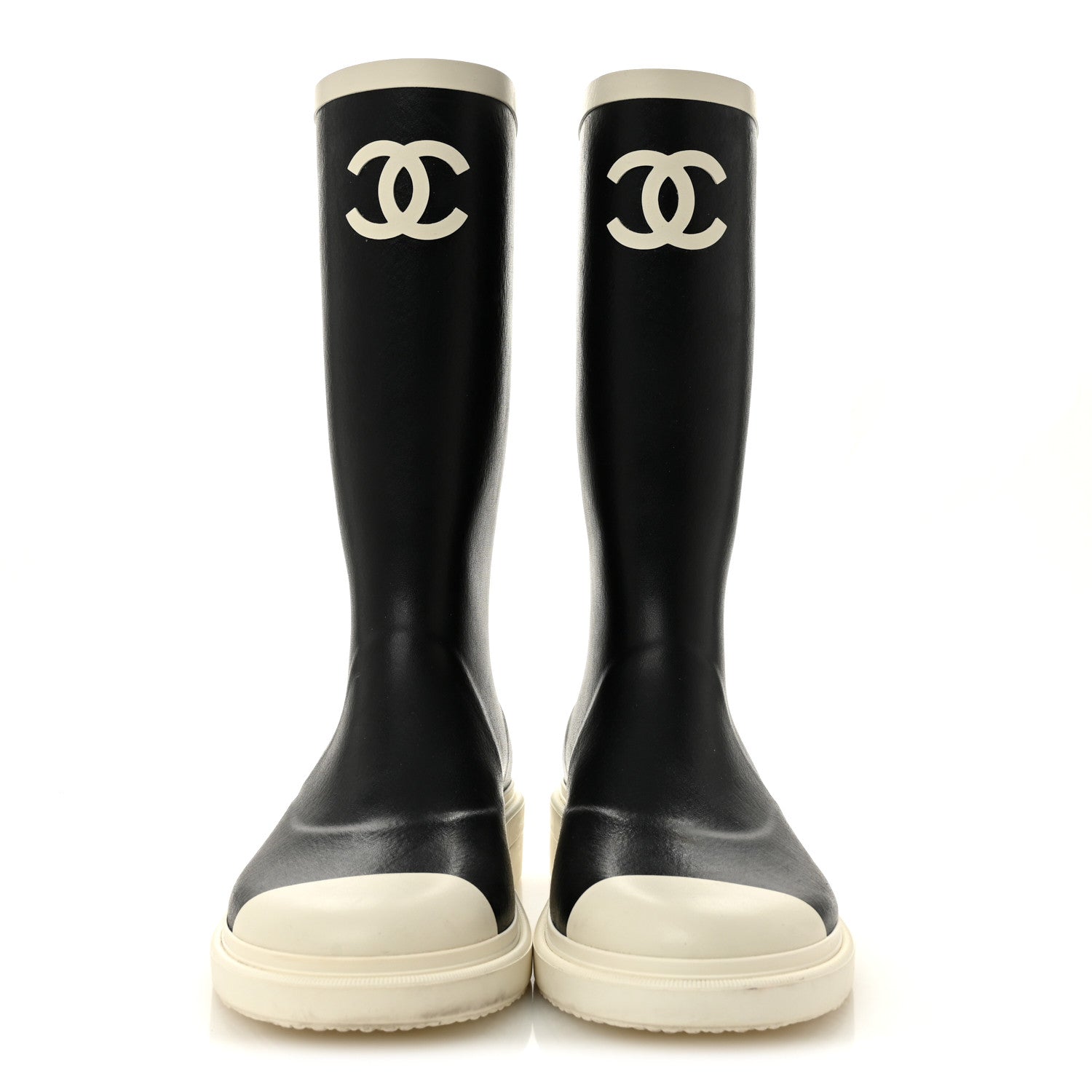 CAOUTCHOUK CC HIGH BOOTS BLACK WHITE