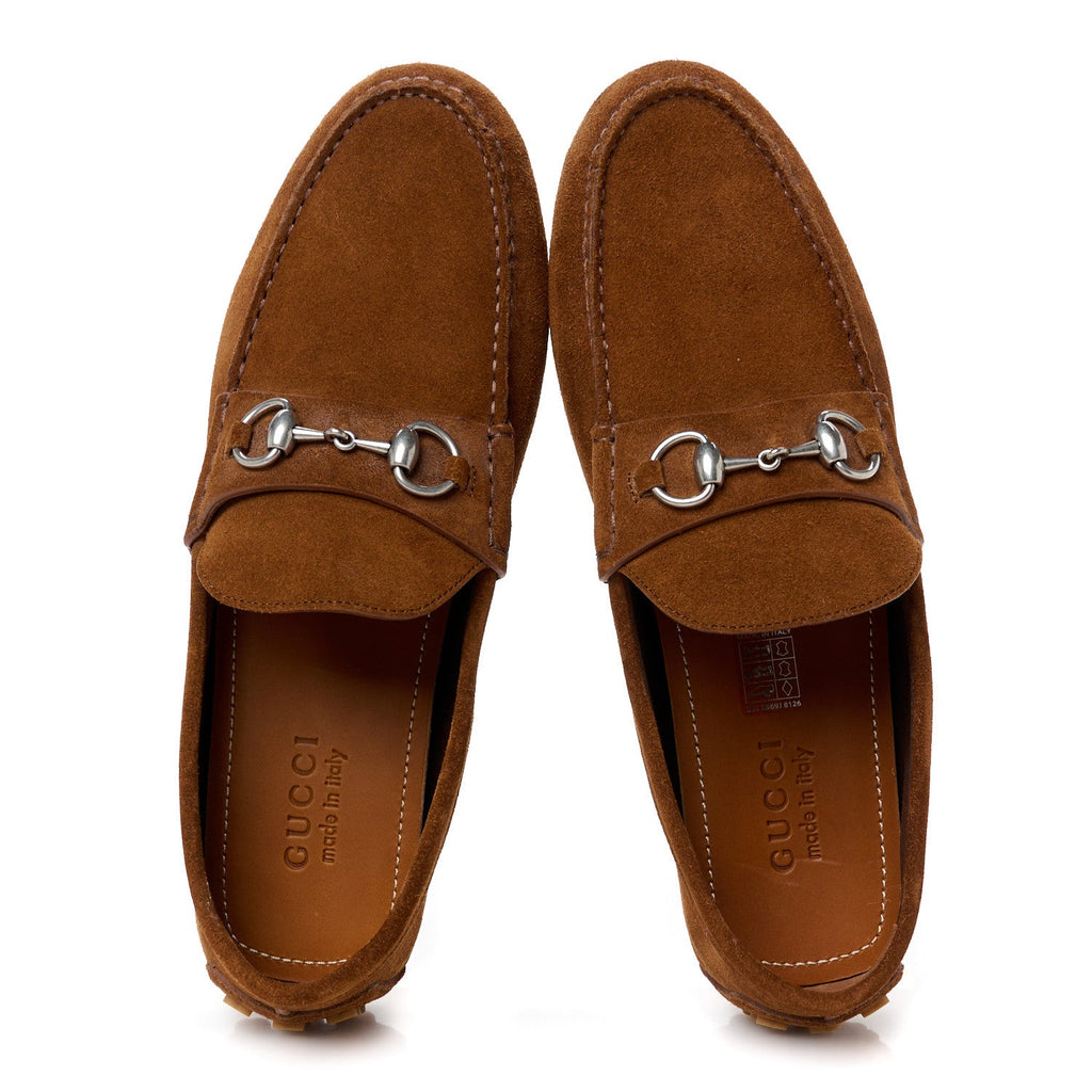 SUEDE MENS HORSEBIT DRIVER LOAFERS CUIR