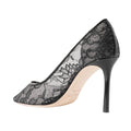 JIMMY CHOO 85 LEATHER-TRIMMED LACE PUMPS