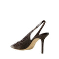 JIMMY CHOO LOVE 85 CROC-EFFECT LEATHER SLINGBACK PUMPS