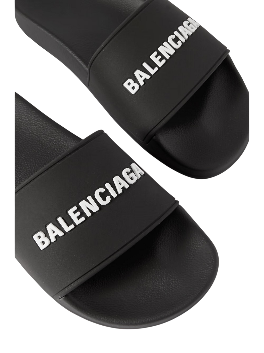 BALENCIAGA PISCINE LOGO-EMBOSSED RUBBER SLIDES