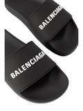 BALENCIAGA PISCINE LOGO-EMBOSSED RUBBER SLIDES