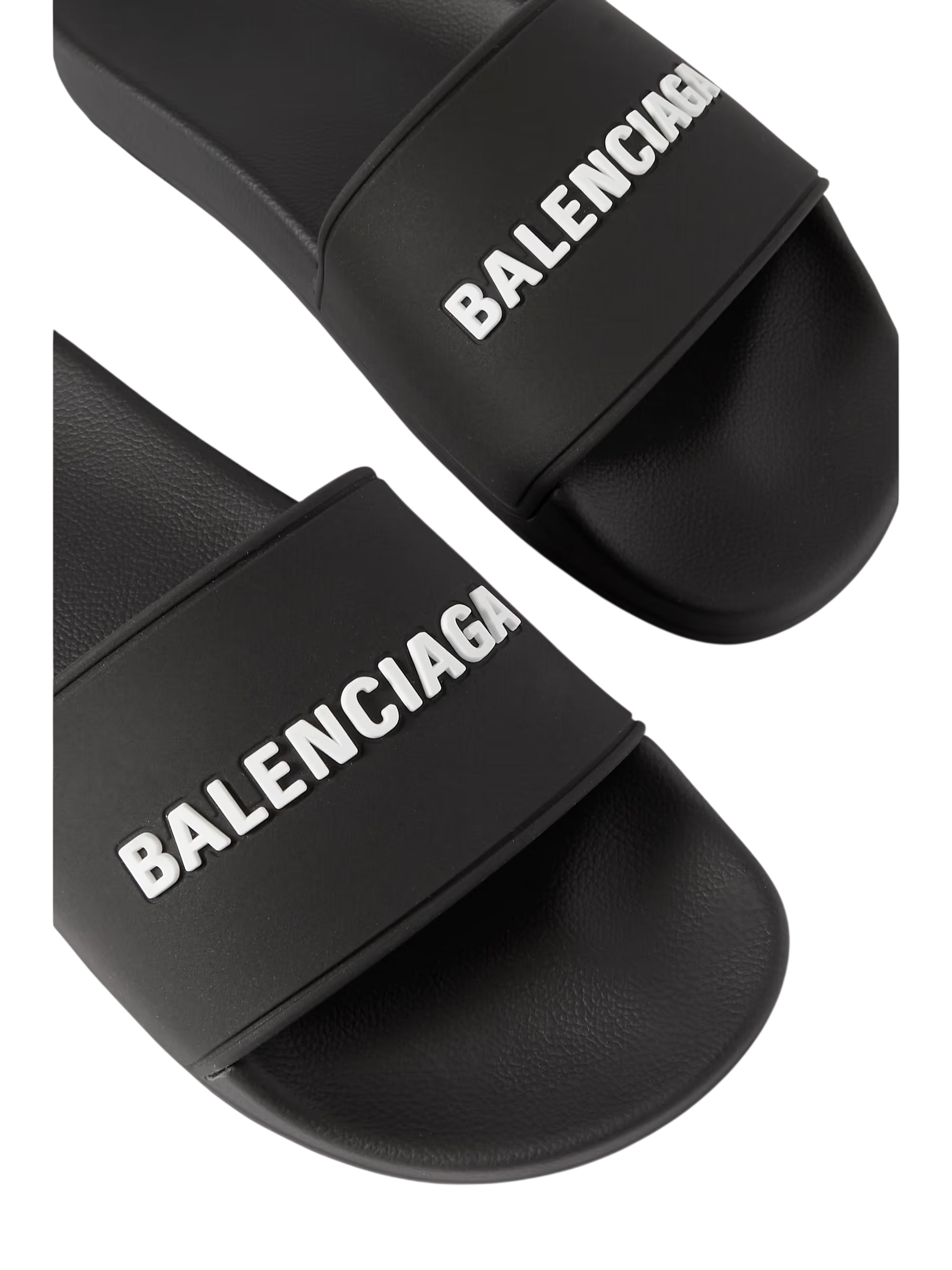 BALENCIAGA PISCINE LOGO-EMBOSSED RUBBER SLIDES