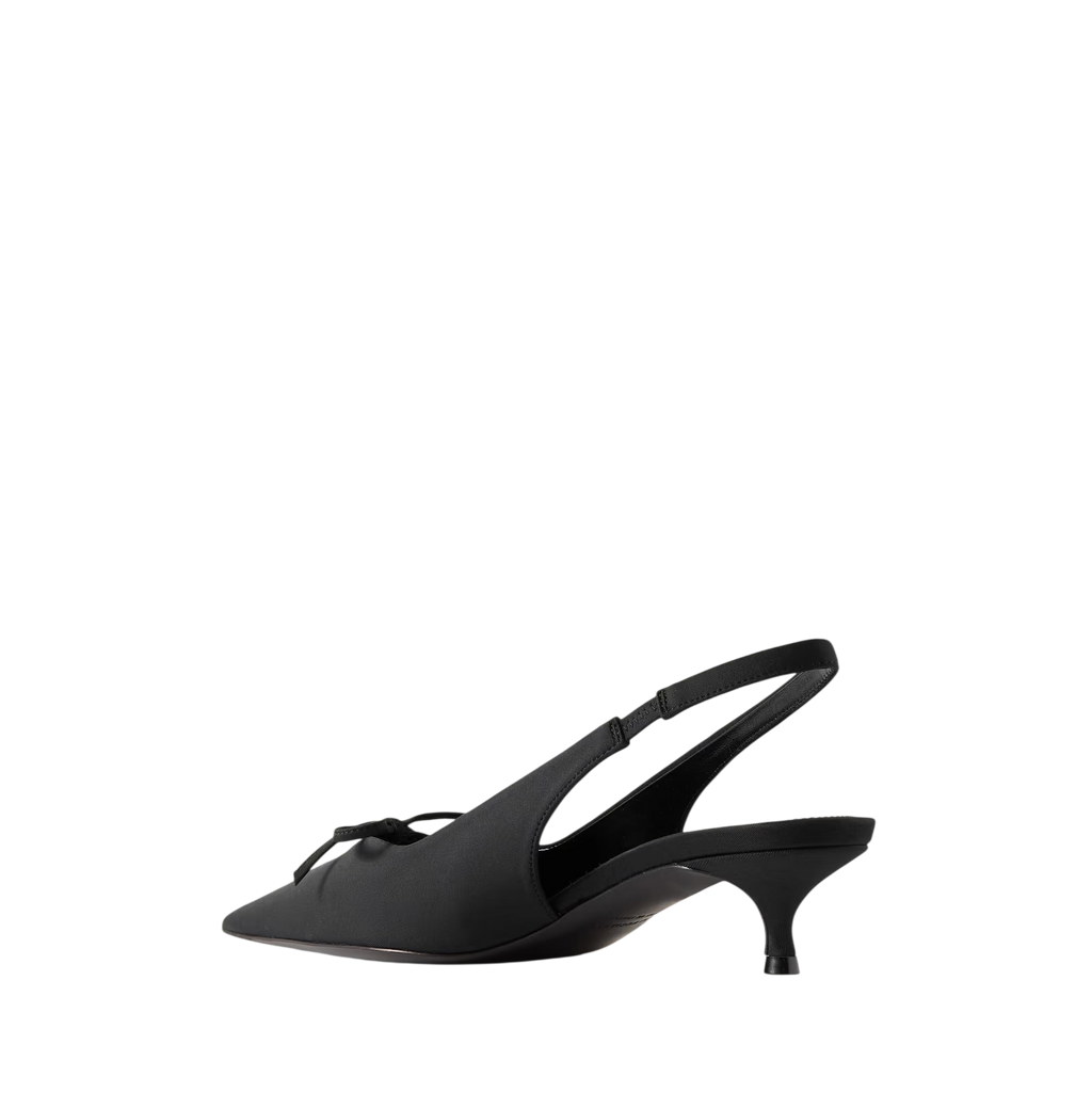 BALENCIAGA KNIFE BOW-EMBELLISHED TWILL SLINGBACK PUMPS