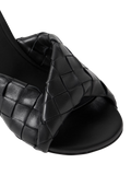 BOTTEGA VENETA BLINK TWISTED INTRECCIATO LEATHER MULES BLACK