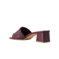 BOTTEGA VENETA RIVA INTRECCIATO LEATHER MULES RED