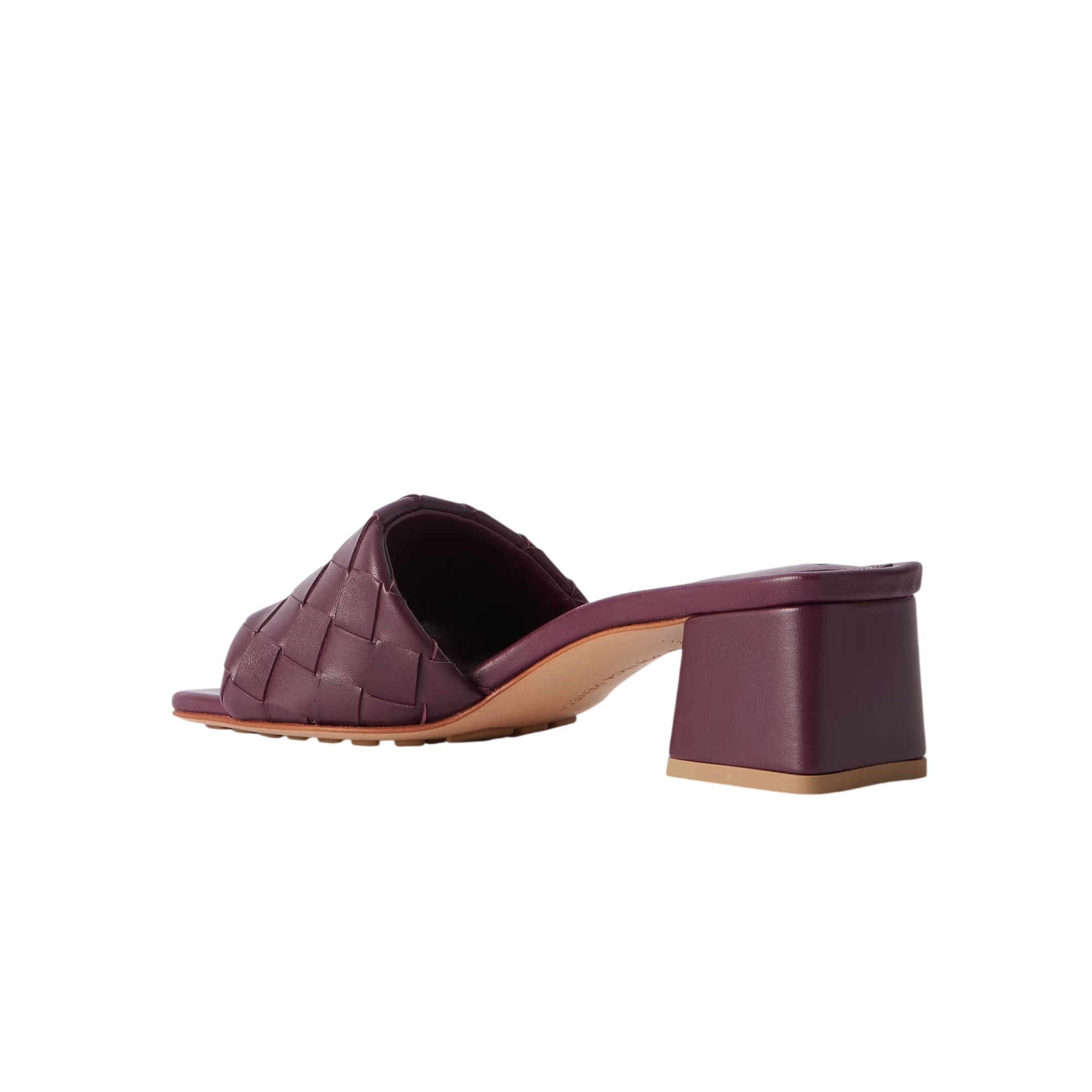 BOTTEGA VENETA RIVA INTRECCIATO LEATHER MULES RED
