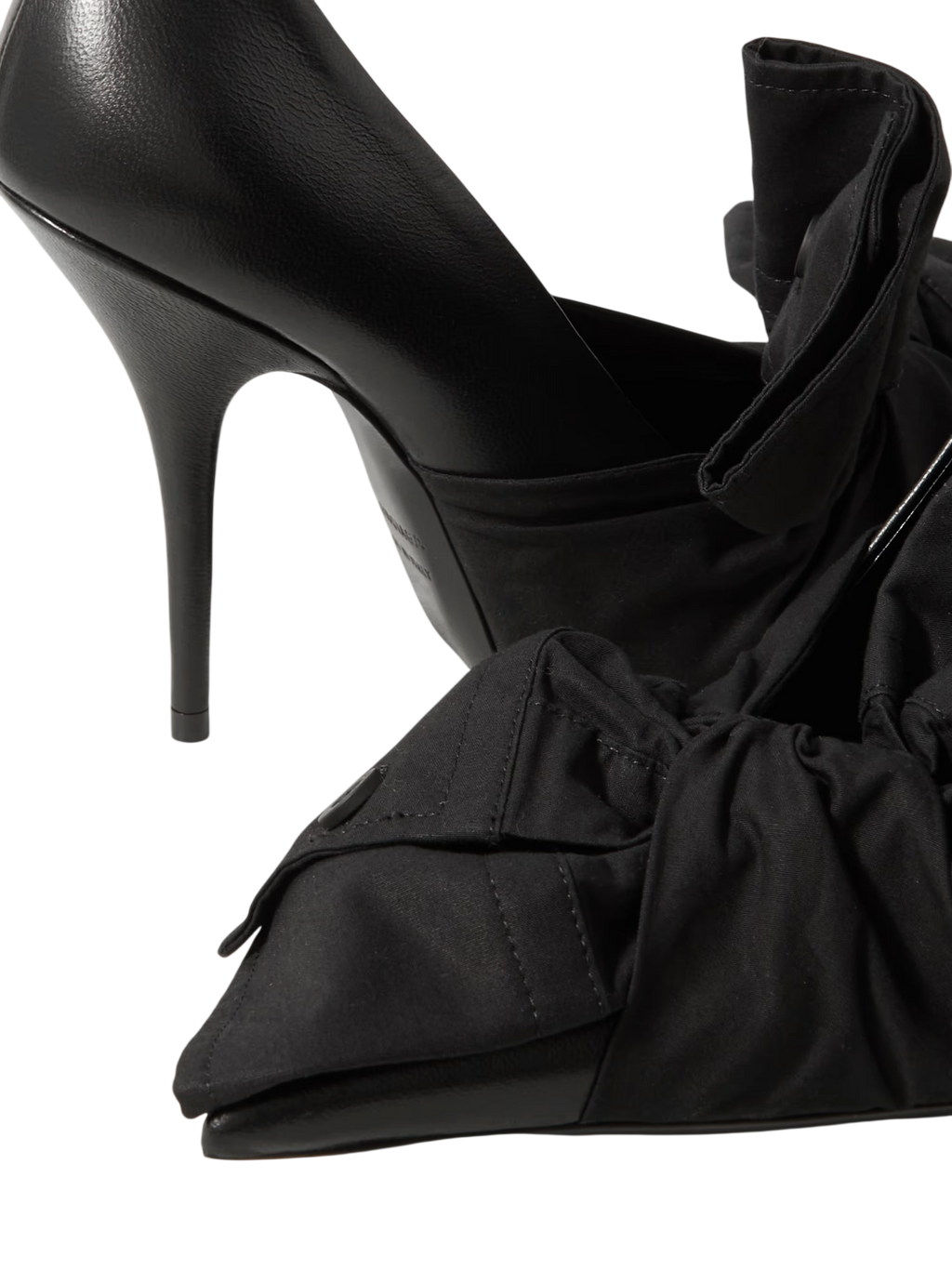 BALENCIAGA POPLIN-TRIMMED LEATHER PUMPS