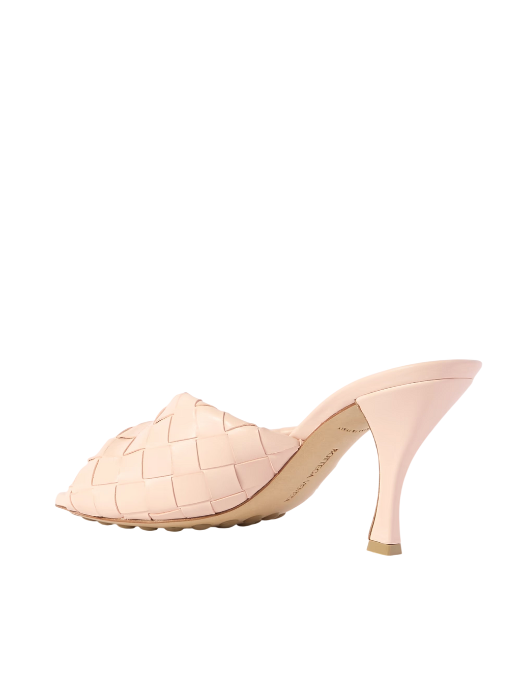 BOTTEGA VENETA BLINK TWISTED INTRECCIATO LEATHER MULES PINK