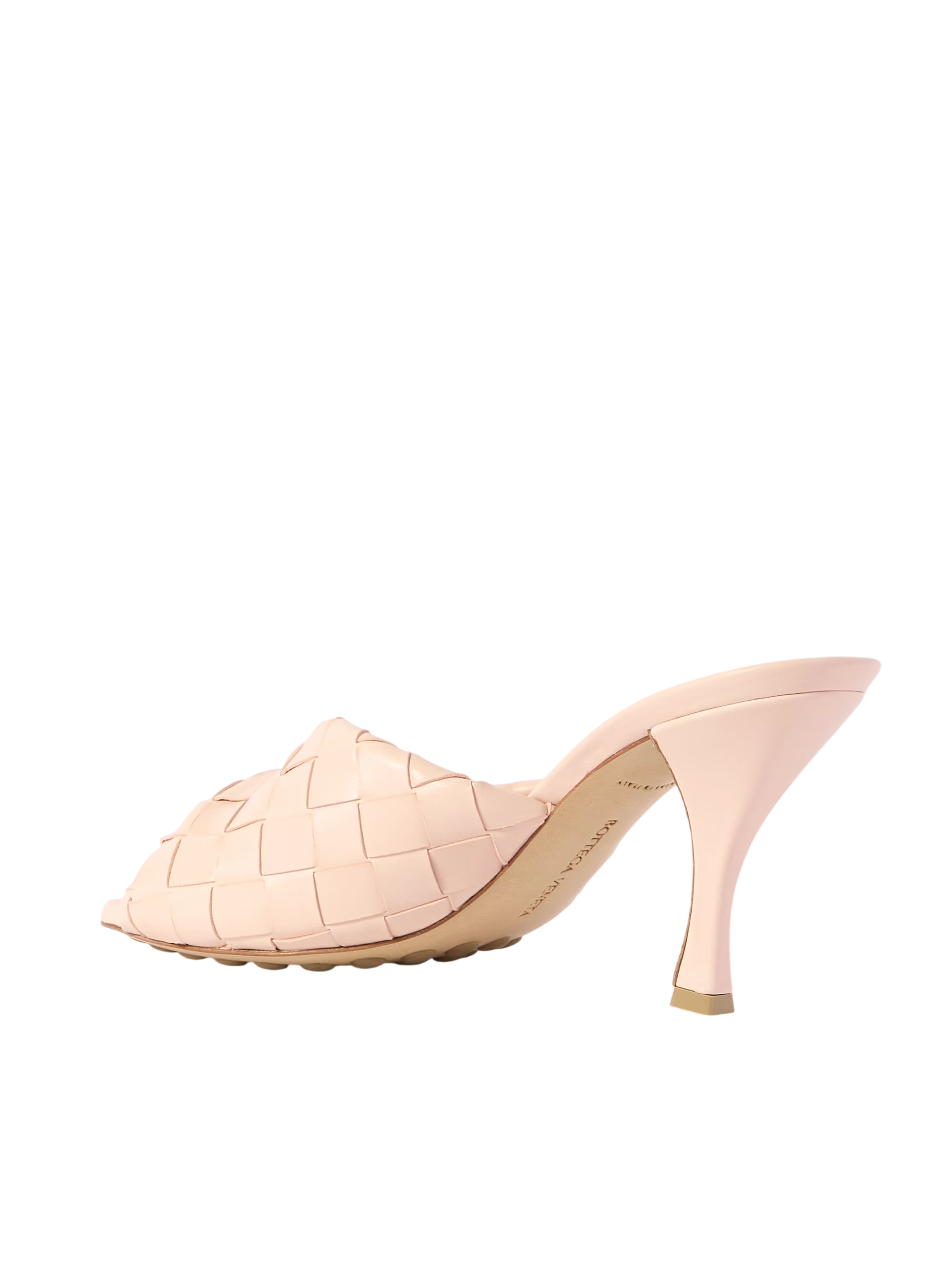 BOTTEGA VENETA BLINK TWISTED INTRECCIATO LEATHER MULES PINK