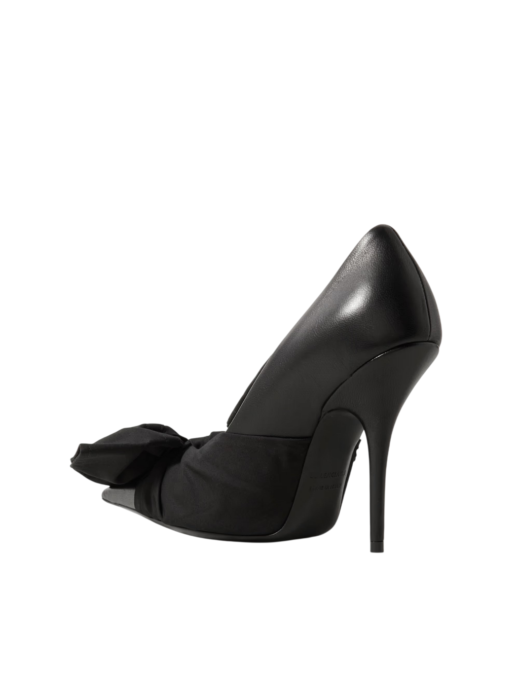 BALENCIAGA POPLIN-TRIMMED LEATHER PUMPS