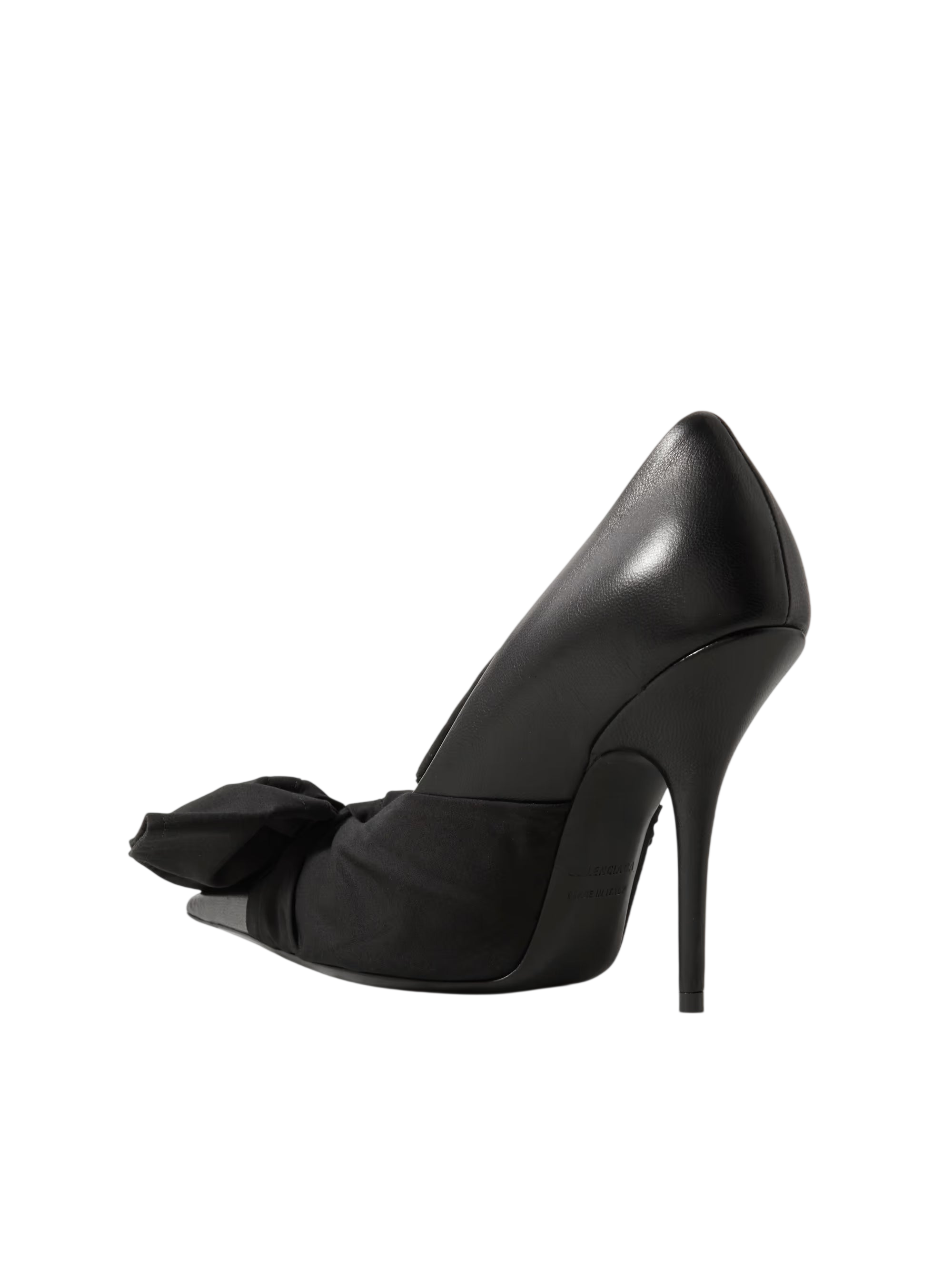 BALENCIAGA POPLIN-TRIMMED LEATHER PUMPS
