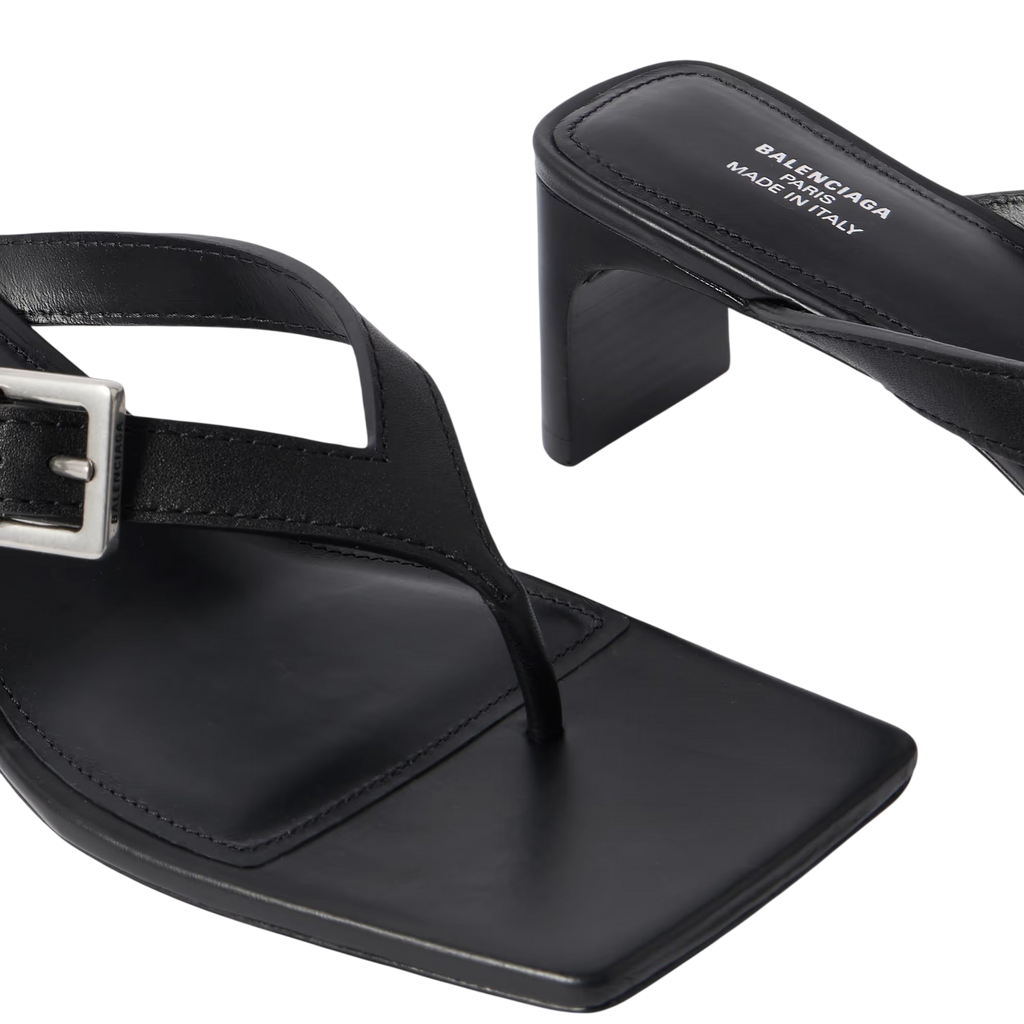 BALENCIAGA BEL AIR BUCKLED LEATHER SANDALS
