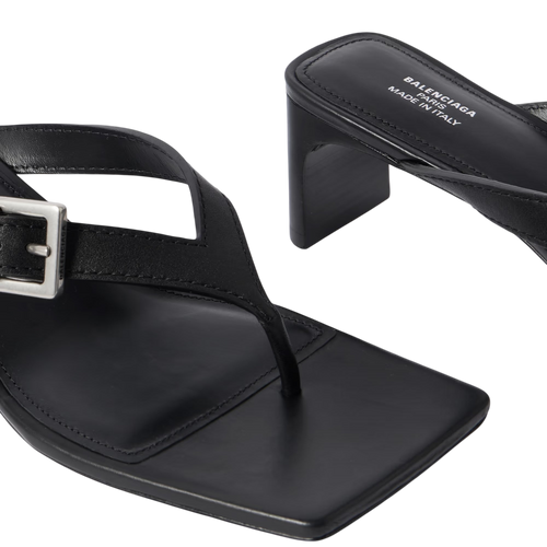 BALENCIAGA BEL AIR BUCKLED LEATHER SANDALS