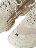 BALENCIAGA TRIPLE S LOGO-EMBROIDED LEATHER, NUBUCK AND MESH SNEAKERS