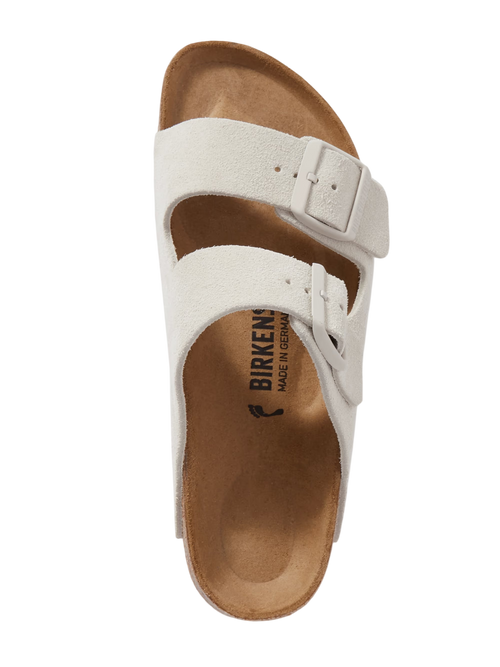 BIRKENSTOCK ARIZONA SUEDE SANDALS WHITE