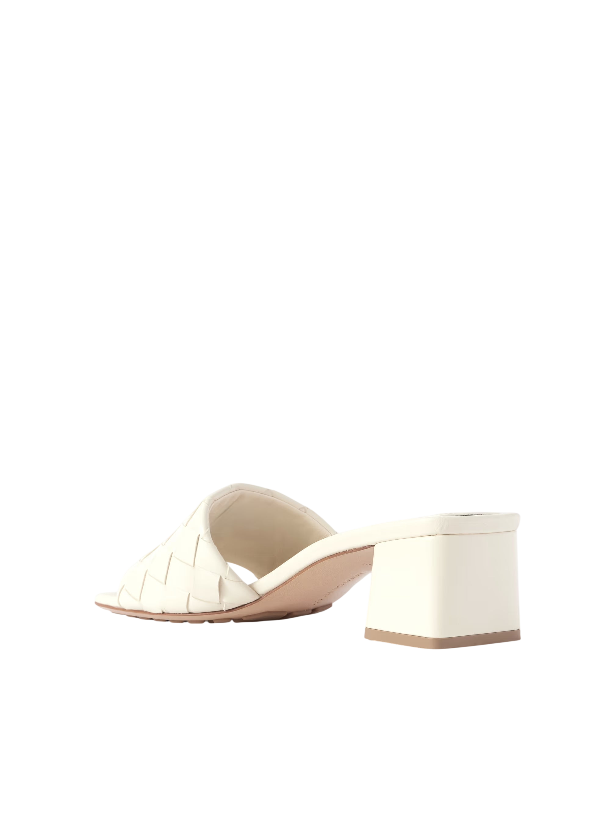 BOTTEGA VENETA RIVA INTRECCIATO LEATHER MULES OFF WHITE