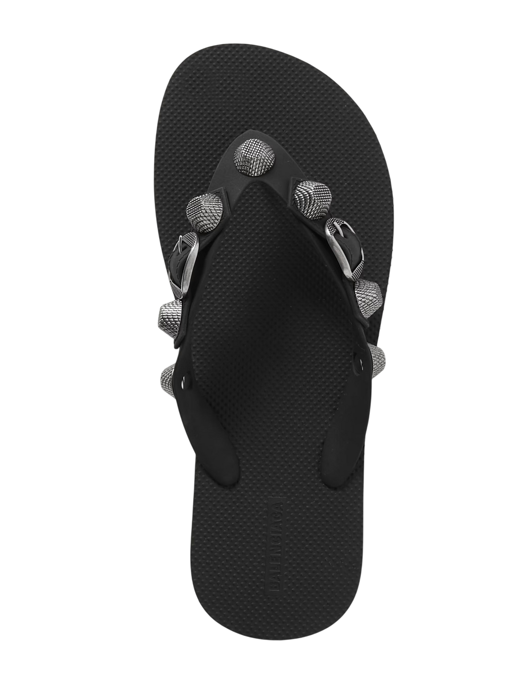 BALENCIAGA CAGOLE EMBELLISHED RUBBER FLIP FLOPS